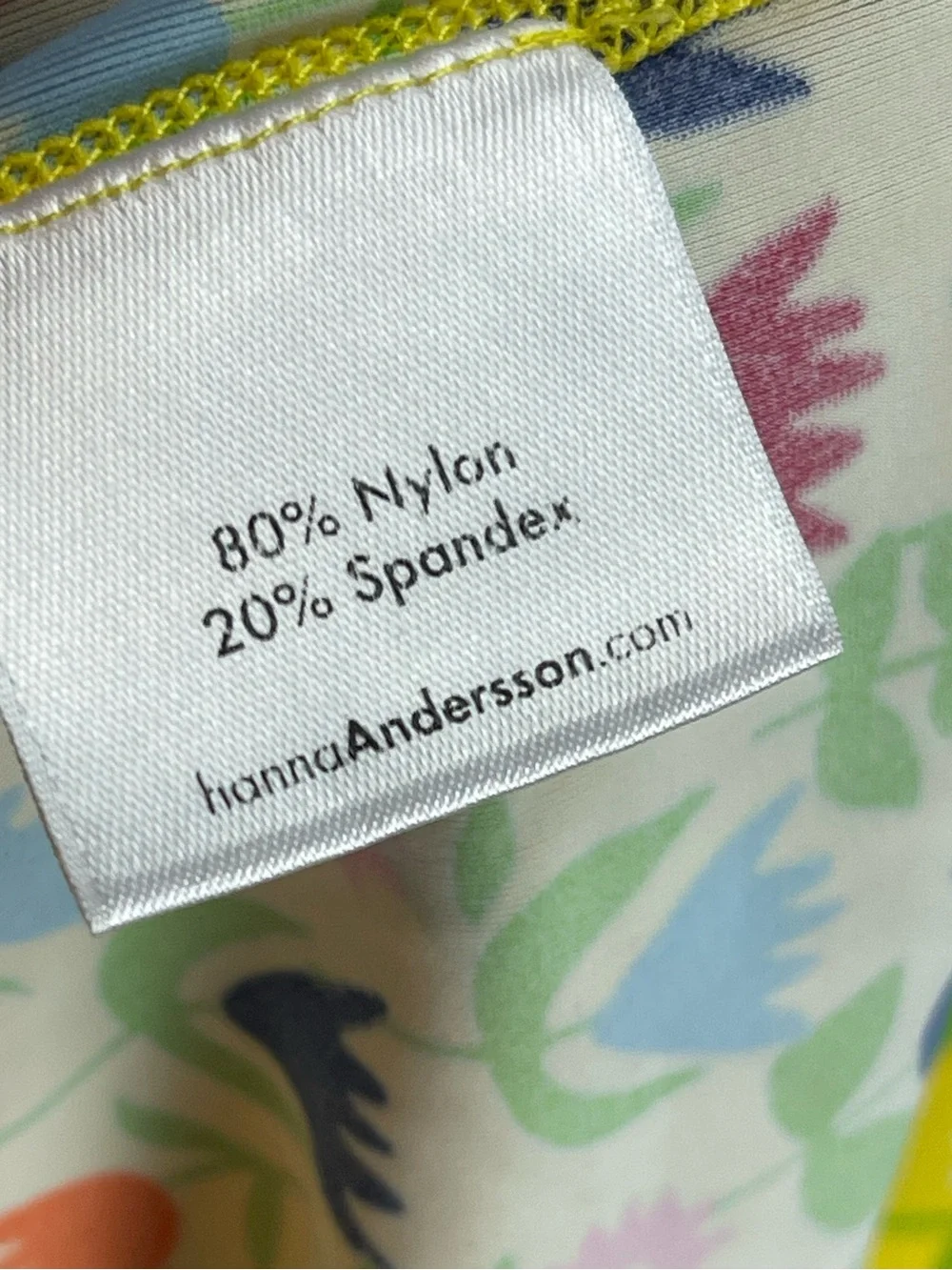 Hanna Andersson size 110 yellow floral print rash guard